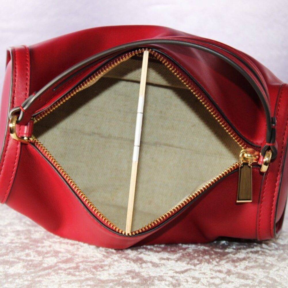 Michael Kors Smooth Leather Barrel Satchel Crossbody – Oxblood Red – NWOT - Picture 10 of 11